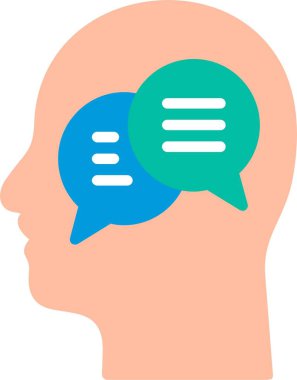 İç Diyalog Düz Vektör Simgesi Tasarımı