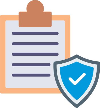 Sigorta Düz Vektör Simgesi Tasarımı