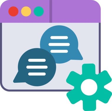 Mesajlaşma Düz Vektör Simgesi Tasarımı