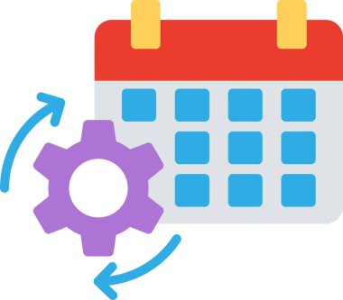 Süreç Düz Vektör Simgesi Tasarımı