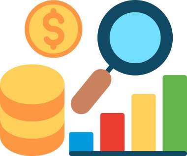 Ekonomik Düz Vektör Simgesi Tasarımı