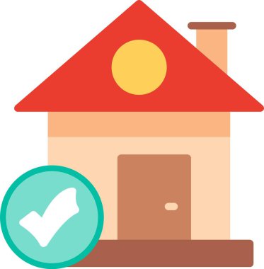 Ev Düz Vektör Simgesi Tasarımı