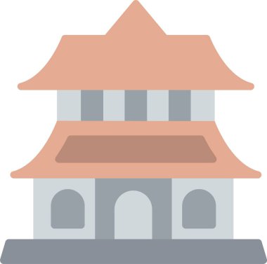 Tapınak Düz Vektör Simgesi Tasarımı