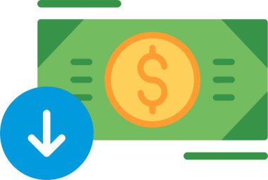 Kayıp Gelir Düz Vektör Simgesi Tasarımı