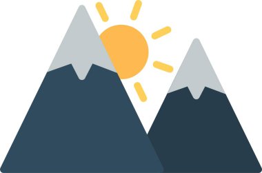 Sunset Düz Vektör Simgesi Tasarımı