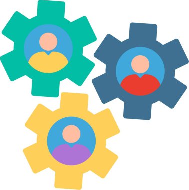 Cogwheel Düz Vektör Simgesi Tasarımı