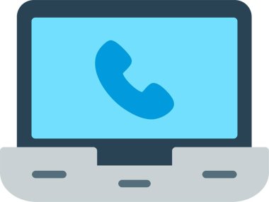 Laptop Düz Vektör Simgesi Tasarımı