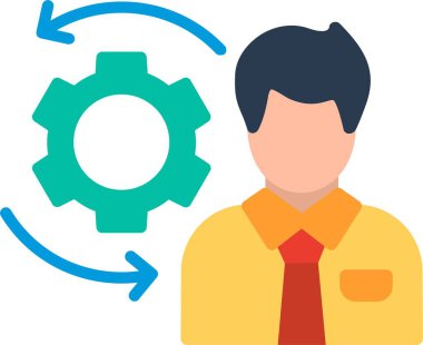 Görev Yönetimi Düz Vektör Simgesi Tasarımı