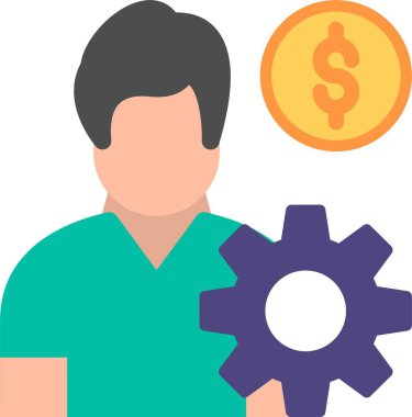 Yönetim Düz Vektör Simgesi Tasarımı