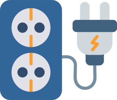 Soket Düz Vektör Simgesi Tasarımı