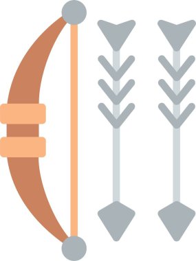 Yay ve Ok Düz Vektör Simgesi Tasarımı