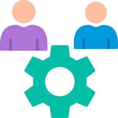 Cogwheel Düz Vektör Simgesi Tasarımı