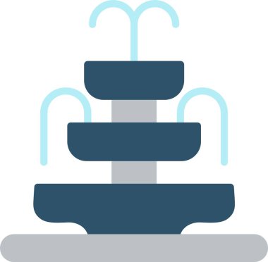 Çeşme Düz Vektör Simgesi Tasarımı