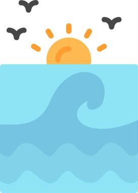 Okyanus Düz Vektör Simgesi Tasarımı