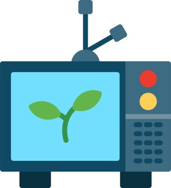 TV Düz Vektör Simgesi Tasarımı