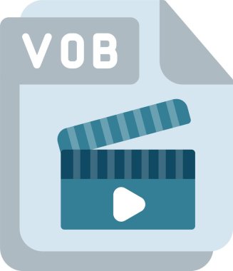 VOB Düz Vektör Simgesi Tasarımı