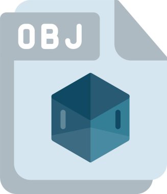 OBJ Düz Vektör Simgesi Tasarımı