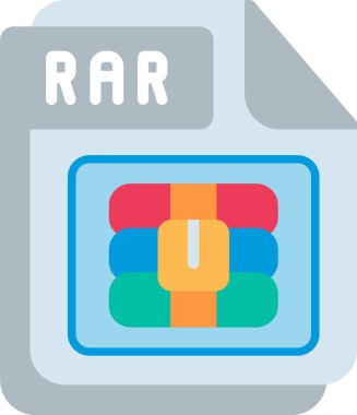 RAR Düz Vektör Simgesi Tasarımı