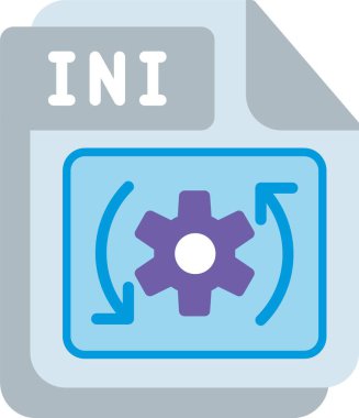 INI Düz Vektör Simgesi Tasarımı