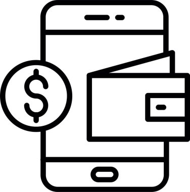 Dijital cüzdan Satır Simgesi Tasarımı