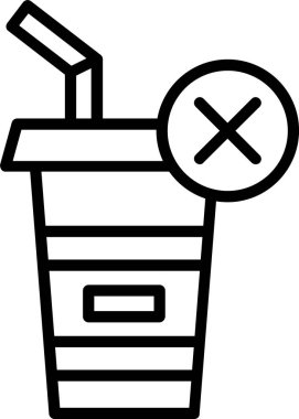 Plastik Kupa Çizgisi Simgesi Tasarımı