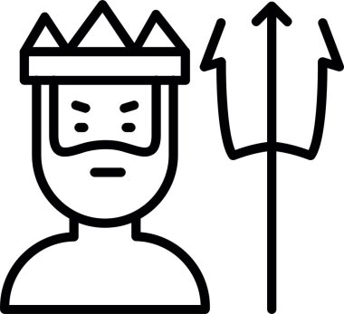 Poseidon Line Icon Design clipart