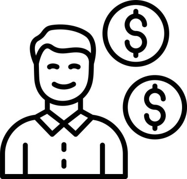 Para Yönetimi Satır Simgesi Tasarımı