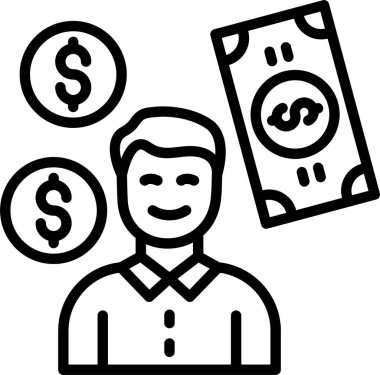 Zengin adam Satır Simgesi Tasarımı