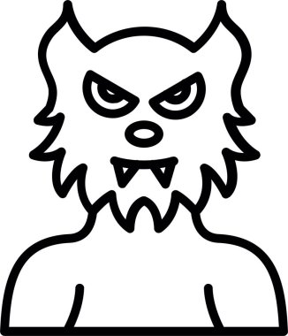 Werewolf Line Icon Design clipart