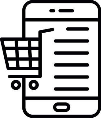 Alışveriş Çevrimiçi Satır Simgesi Tasarımı