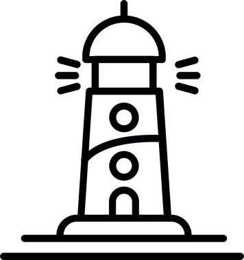 Deniz feneri çizgi simgesi tasarım