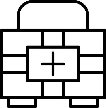 İlk Yardım Kit Satır Simgesi Tasarımı