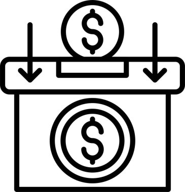 Insert coin Line Icon Design clipart