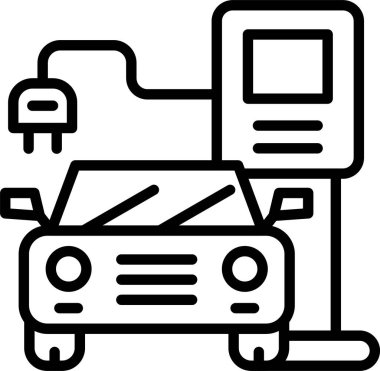 Yeniden şarj edilebilir Batarya Hattı Simgesi Tasarımı