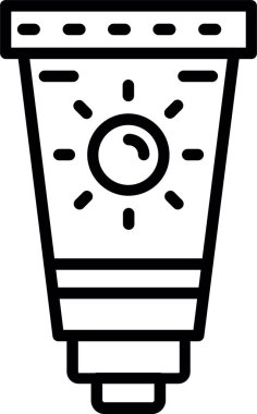 Güneş kremi Satırı Simgesi Tasarımı