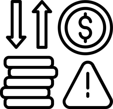Finansal Risk Çizgisi Simgesi Tasarımı
