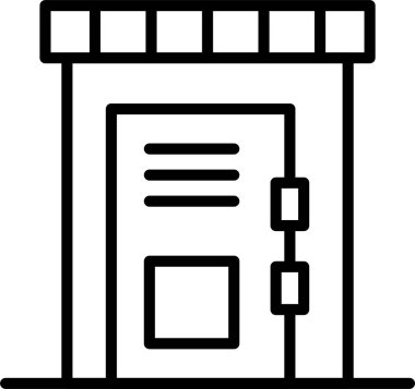 Portable Bathroom Line Icon Design clipart