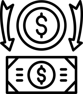 Para Kayıpları Satırı Simgesi Tasarımı