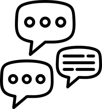 Konuşma Kabarcıkları Satırı Simge Tasarımı