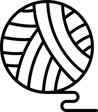 Yün Topu Çizgisi Simgesi Tasarımı