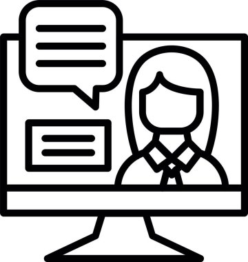 Çevrimiçi öğrenme çizgisi simgesi tasarımı