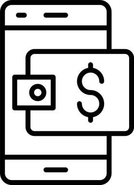 Dijital cüzdan Satır Simgesi Tasarımı