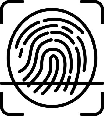 Parmak izi Algılayıcı Satırı Simgesi Tasarımı