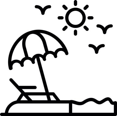 Beach satırı simgesi tasarım