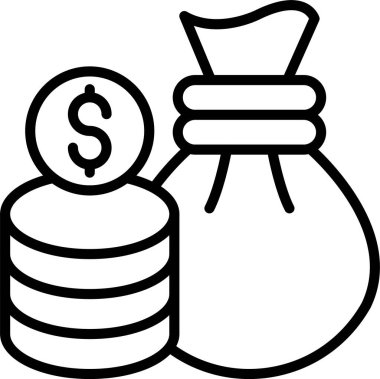 Para çantası Satır Simgesi Tasarımı