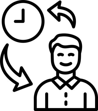 Zaman Yönetimi Satır Simgesi Tasarımı