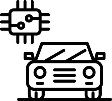 Akıllı Otomobil Çizgisi Simge Tasarımı