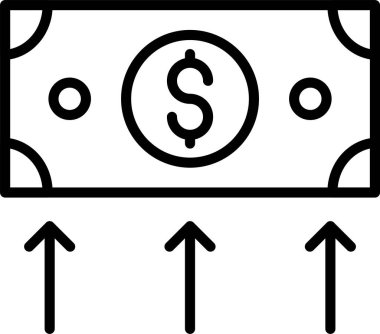 Para Büyüme Çizgisi Simgesi Tasarımı