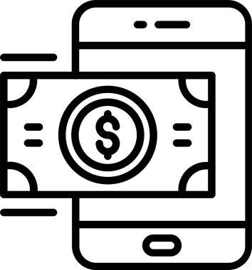 Dijital Para Çizgisi Simgesi Tasarımı