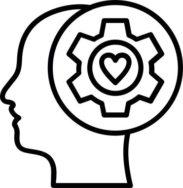 Duygusal Zeka Çizgisi Simge Tasarımı